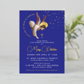 Stilvolles Blue Angel Christening Taufen Malerei Folieneinladung (Stehend vorne)