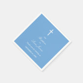 Stilvolles Blue Baptisse Party Napkins Serviette (Ecke)