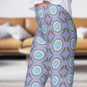 Stilvolles Blue Bell Peacock Feathers Pattern Leggings