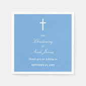 Stilvolles Blue Christening Party Napkins Serviette (Vorderseite)