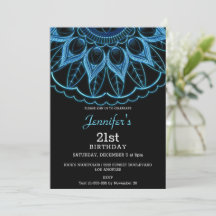 Stilvolles Blue Mandala zum Geburtstag