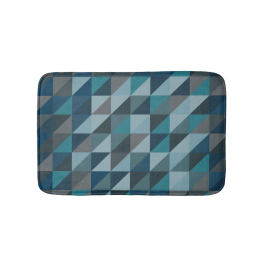 Stilvolles Blue Ombre Modernes geometrisches Muste Badematte (Vorderseite)