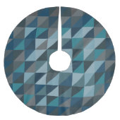 Stilvolles Blue Ombre Modernes geometrisches Muste Polyester Weihnachtsbaumdecke (Vorderseite)