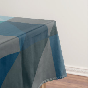 Stilvolles Blue Ombre Modernes geometrisches Muste Tischdecke