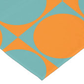 Stilvolles Blue&Orange Squares&Circles Design Kurzer Tischläufer (Ecke)