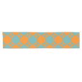 Stilvolles Blue&Orange Squares&Circles Design Kurzer Tischläufer (Horizontal)