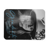 Stilvolles Blue Script Abschluss Announcement Foto Magnet (Horizontal)