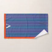Stilvolles Blue Striped Monogram Badhandtuch Set (Handtuch)