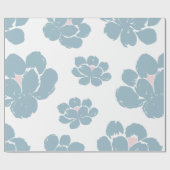 Stilvolles Blue & White Floral Boho Wrapping Paper Geschenkpapier (Flach)
