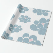 Stilvolles Blue & White Floral Boho Wrapping Paper Geschenkpapier (Ungerollt)