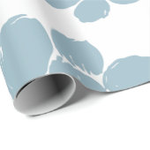 Stilvolles Blue & White Floral Boho Wrapping Paper Geschenkpapier (Rolleneckpunkt)