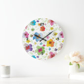 Stilvolles Blume Design Große Wanduhr (Zuhause)