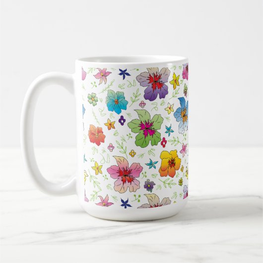 Stilvolles Blume Design Kaffeetasse (Links)
