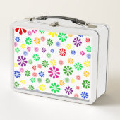 Stilvolles Blume-Muster Metall Brotdose (Vorderseite)