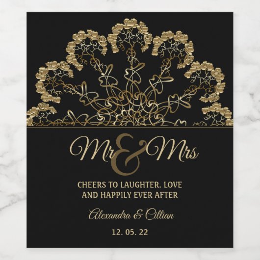 Stilvolles Blumenmuseum Weinetikett (Einzelnes Label)