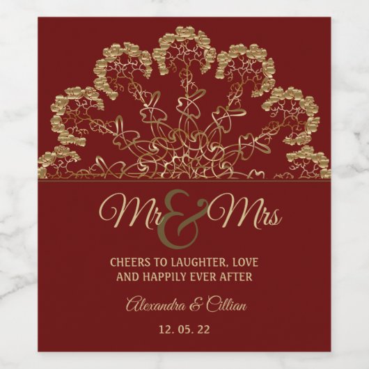 Stilvolles Blumenmuseum Weinetikett (Einzelnes Label)