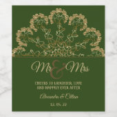 Stilvolles Blumenmuseum Weinetikett (Einzelnes Label)