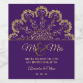 Stilvolles Blumenmuseum Weinetikett (Einzelnes Label)