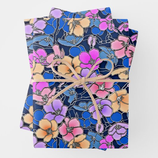 Stilvolles Blumenmuster 46 Geschenkpapier Set (Beispiel)