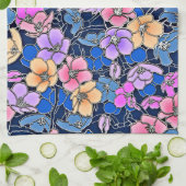 Stilvolles Blumenmuster 46 Geschirrtuch (Gefaltet)