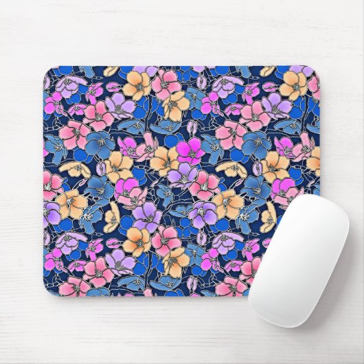 Stilvolles Blumenmuster 46 Mousepad (Mit Mouse)