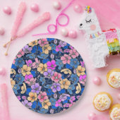 Stilvolles Blumenmuster 46 Pappteller (Party)