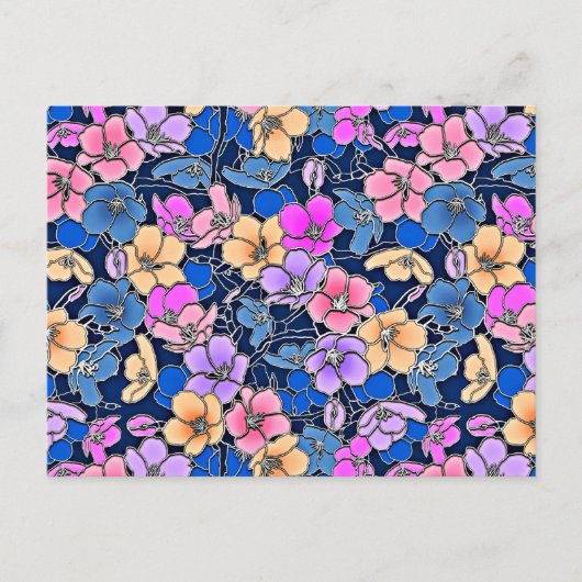 Stilvolles Blumenmuster 46 Postkarte (Vorderseite)