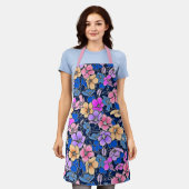 Stilvolles Blumenmuster 46 Schürze (Getragen)