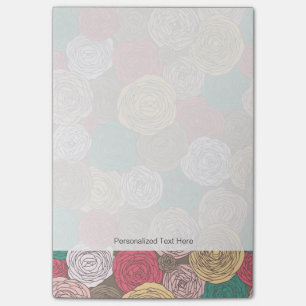 Stilvolles Blumenmuster.Blütenblume Post-it Klebezettel