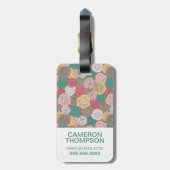 Stilvolles Blumenmuster des kundenspezifischen Gepäckanhänger (Rückseite vertikal)