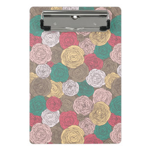 Stilvolles Blumenmuster. Helle Blumen Mini Klemmbrett