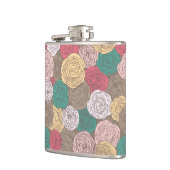 Stilvolles Blumenmuster. Helles Blumen Flachmann (Links)