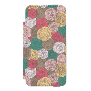 Stilvolles Blumenmuster. Helles Blumen Incipio Watson™ iPhone 5 Geldbörsen Hülle