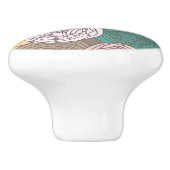 Stilvolles Blumenmuster. Helles Blumen Keramikknauf (Seitenansicht)