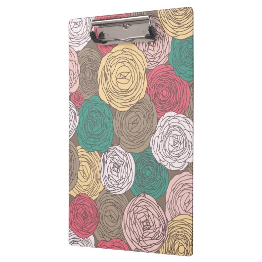 Stilvolles Blumenmuster. Helles Blumen Klemmbrett (Links)
