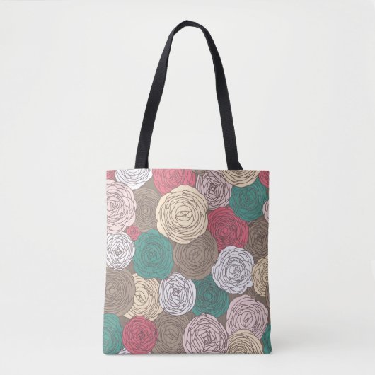 Stilvolles Blumenmuster. Helles Blumen Tasche (Vorderseite)