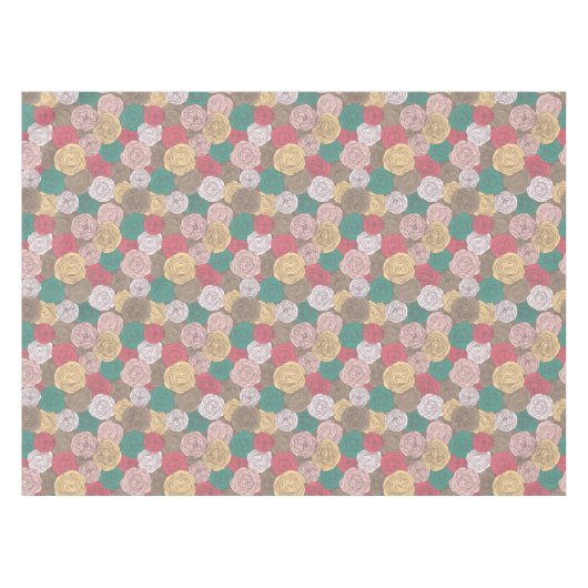 Stilvolles Blumenmuster. Helles Blumen Tischdecke (Vorderseite (Horizontal))