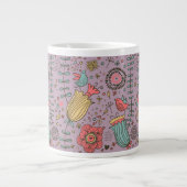 Stilvolles Blumenmuster mit Blume Jumbo-Tasse (Vorderseite)