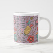 Stilvolles Blumenmuster mit Blume Jumbo-Tasse (Rechts)