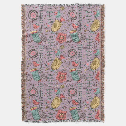 Stilvolles Blumenmuster mit Blumen Decke (Vorderseite Vertikal)