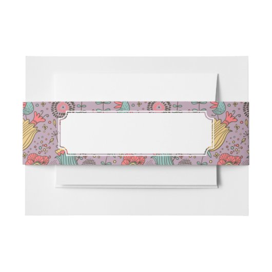 Stilvolles Blumenmuster mit Blumen Einladungsbanderole (Vorderseite Beispiel)