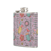 Stilvolles Blumenmuster mit Blumen Flachmann (Links)