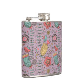 Stilvolles Blumenmuster mit Blumen Flachmann (Rechts)