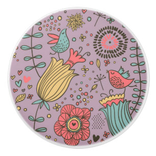 Stilvolles Blumenmuster mit Blumen Keramikknauf