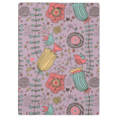 Stilvolles Blumenmuster mit Blumen Klemmbrett (Rückseite)