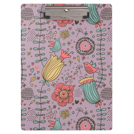 Stilvolles Blumenmuster mit Blumen Klemmbrett (Vorderseite)
