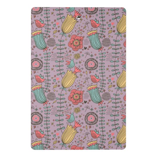 Stilvolles Blumenmuster mit Blumen Mini Klemmbrett (Rückseite)