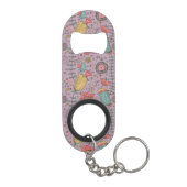 Stilvolles Blumenmuster mit Blumen Schlüsselanhängerflaschenöffner (Rückseite)