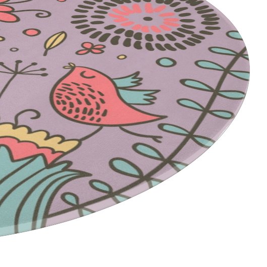 Stilvolles Blumenmuster mit Blumen Schneidebrett (Ecke)