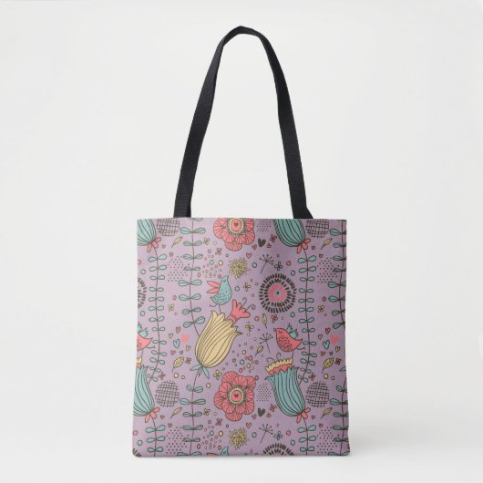 Stilvolles Blumenmuster mit Blumen Tasche (Vorderseite)